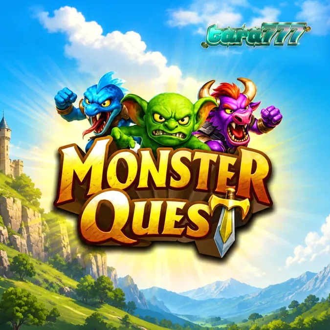 Tampilan visual slot Monster Quest dengan latar belakang kastil abad pertengahan.